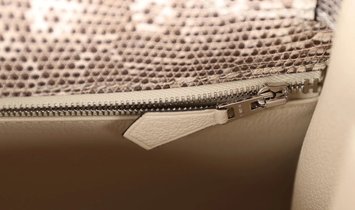 Hermès Kelly Sellier 28 Ombre Varanus Salvator Lizard Palladium Hardware