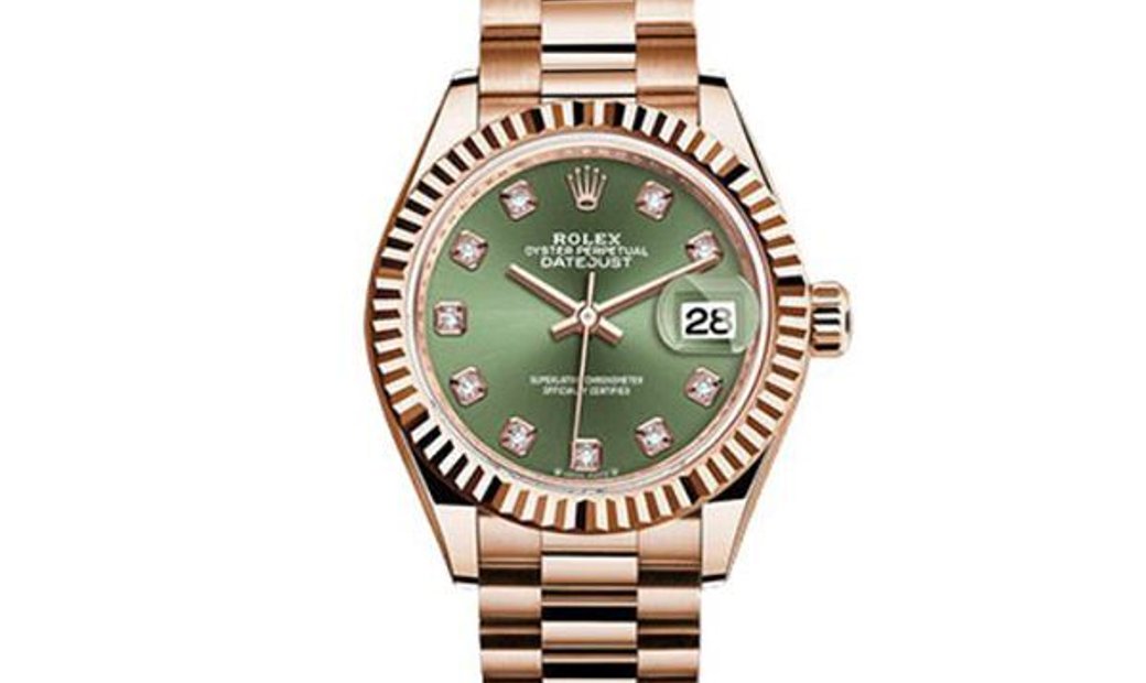 Rolex Datejust Ogdp Olive Green Diamond Dial Mm Everose Gold