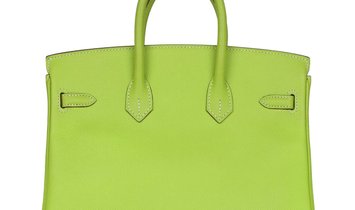 Pre-owned Hermès Birkin 25 Kiwi Candy Epsom Palladium Hardware