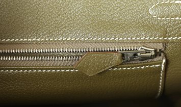 Pre-owned Hermès Birkin 25 Kiwi Candy Epsom Palladium Hardware