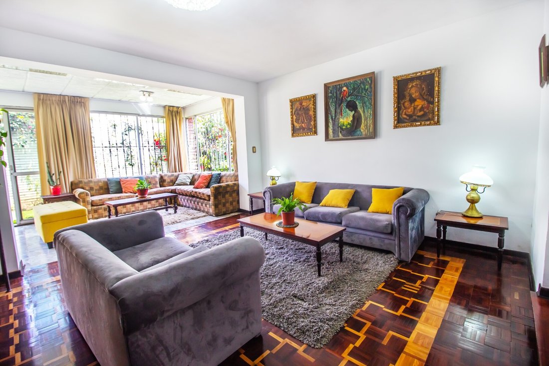 Great House In Corner In Front Of Park In In Lima, Callao Region, Peru