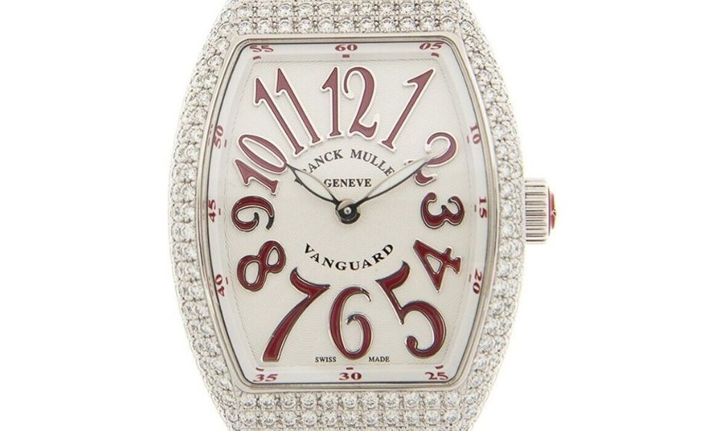 Franck Muller Vanguard V 32 Qz Ac Rg Quartz Red Diamond Set Bezel