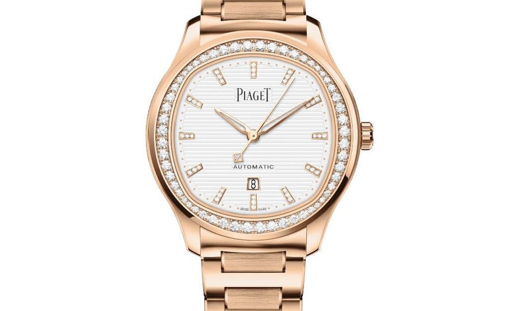 Piaget Polo G0 A46020 Date Diamond Bezel 18 K Rose Gold White Dial