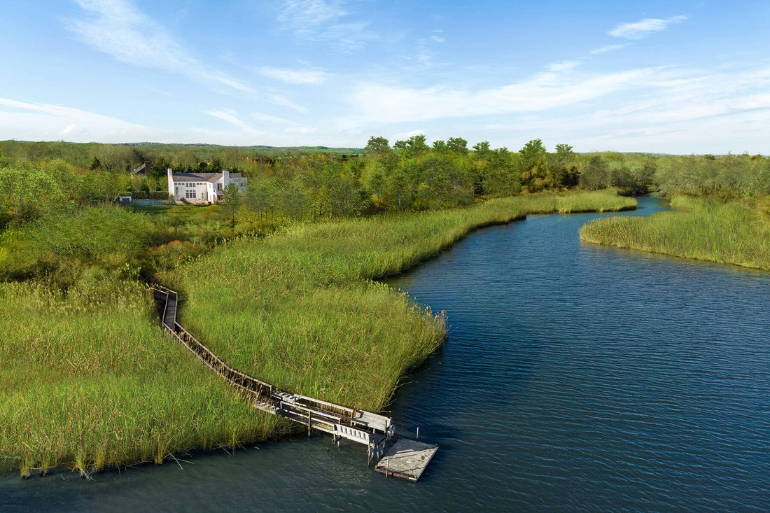 Exclusive Mecox Bay Waterfront With Dock In Water Mill, New York