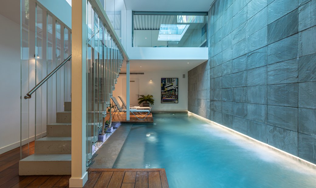 Curated visual reference: Gallery Detail: Modern Luxury Townhouse With Indoor Pool And Spa In Milan