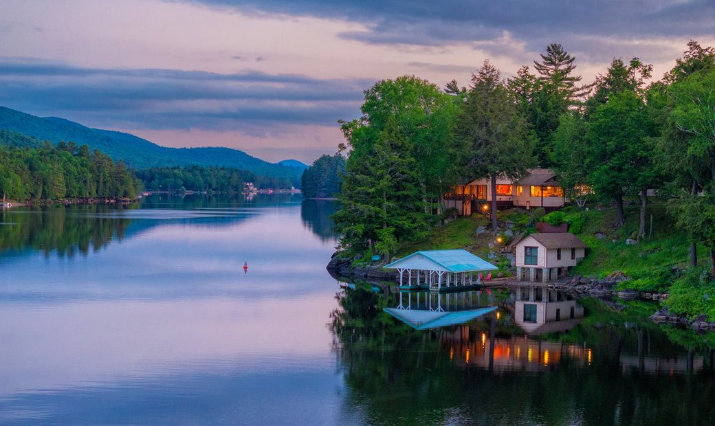 Camp Point Of View On Long Lake In Raquette Lake, New York, United