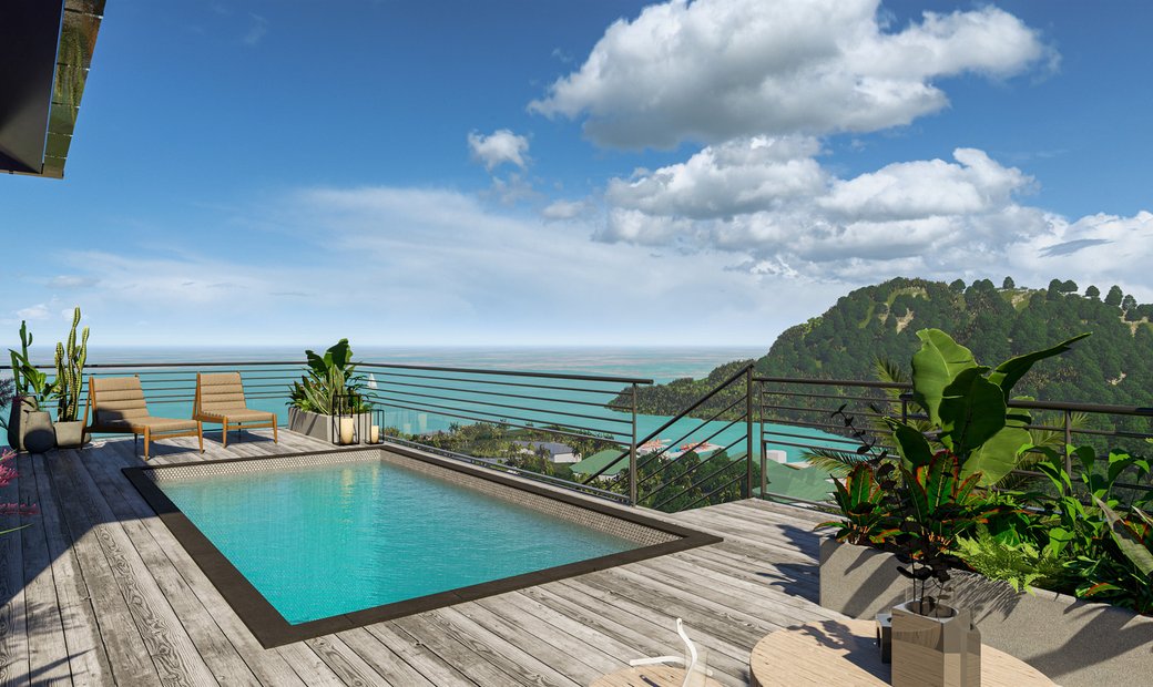 Curated visual reference: Visual Reference: Exceptional Private Rooftop Pool The Crystal In Anse Marcel
