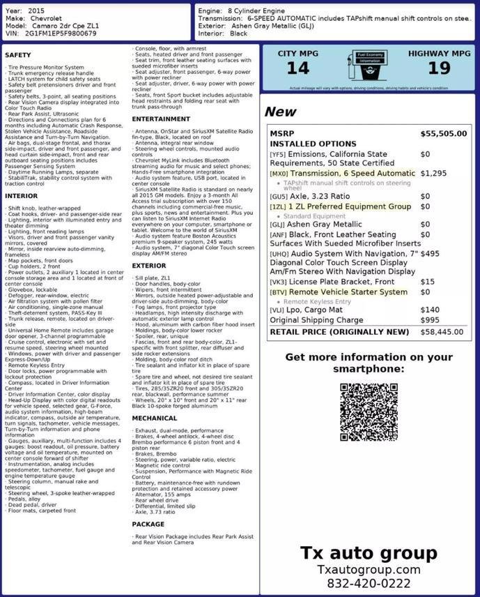 2015 Chevrolet Camaro In Houston, Tx, United States For Sale (14854937)