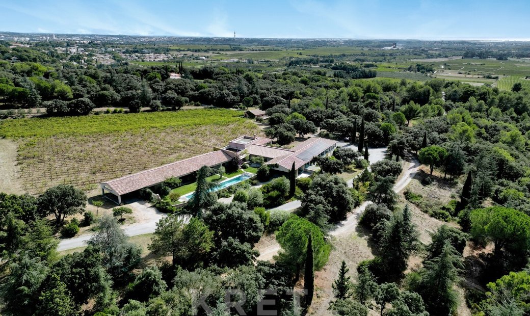 Estate In The Middle Of The Vineyards 10 Min In Montpellier, Occitanie