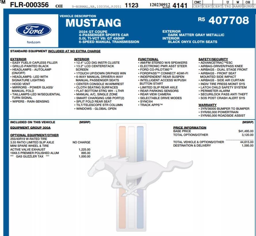 2024 Ford Mustang In Mooresville, Nc, United States For Sale (15000980)