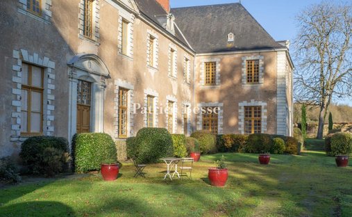 Haut Anjou 17th Century Mh Listed Castle With Outbuildings, 18ha (Option On 5ha More) Park, River,