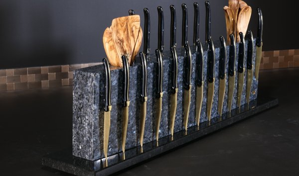 Tycoon Stone Schmidke magmatischer Messerblock aus Labrador Blu Pearl | Big Diamond Cut (15076853)
