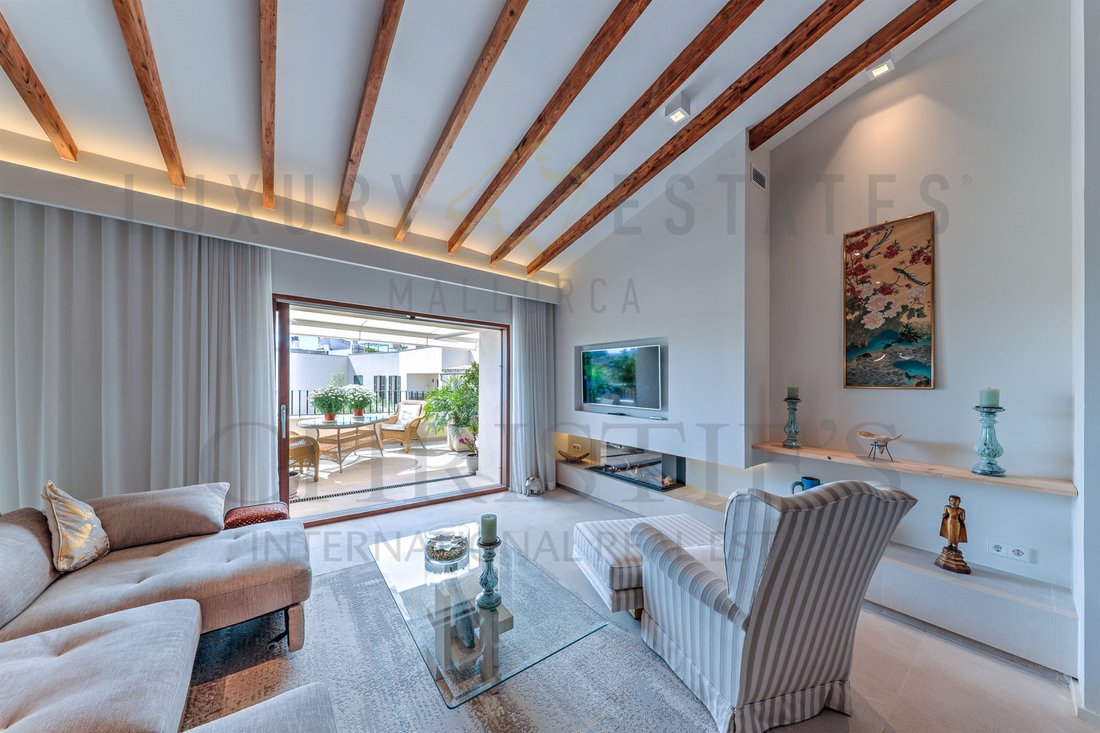 Image showcasing Modern Mediterranean Penthouse In Santa Maria Del Camí, Balearic ...