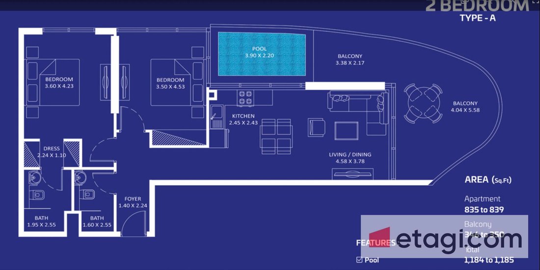 Apartment in Al Mina / Dubai Maritime City, Dubai, United Arab Emirates 4 - 15182959
