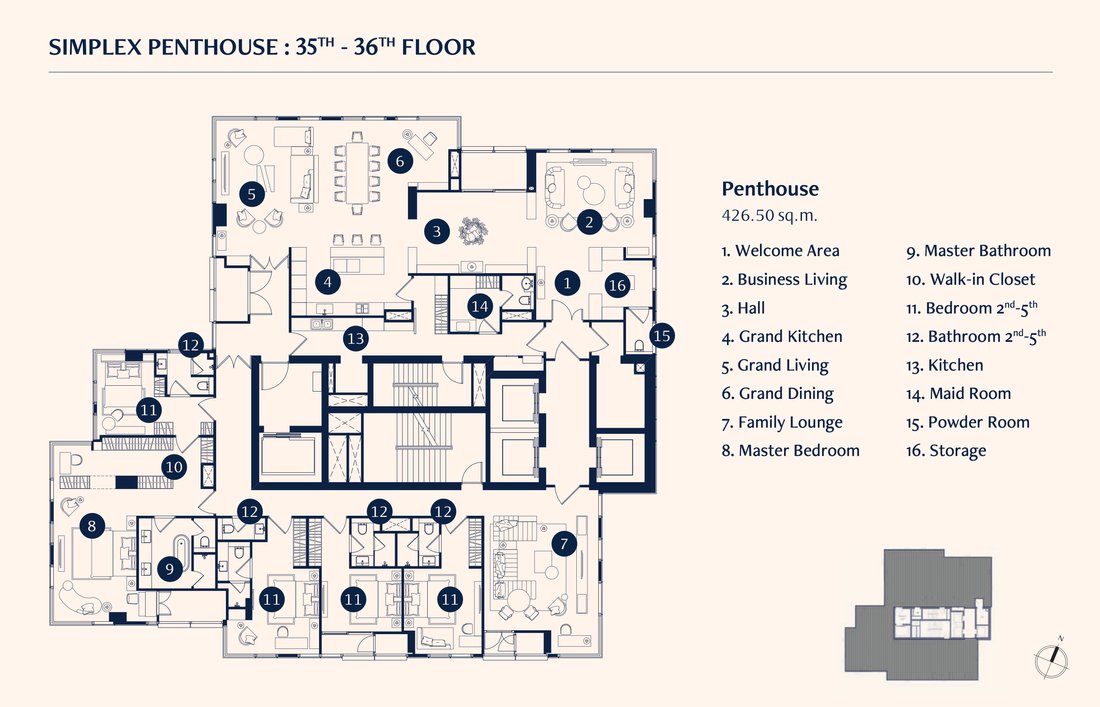 Penthouse en Bangkok, Bangkok, Tailandia 5 - 15058489