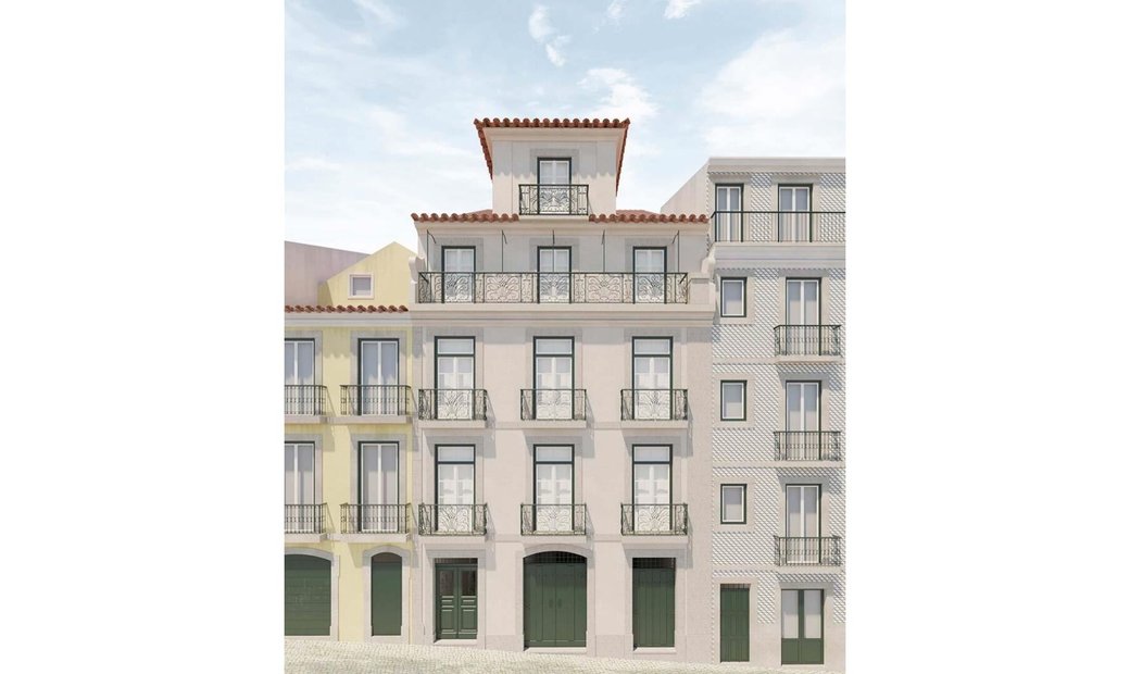 Pombaline apartment buildings in Baixa Lisbon