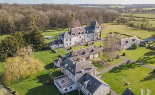 Chateau With Its Lodges For Sale On A Part Wooded 71 Acre Estate With Lake In South Touraine.