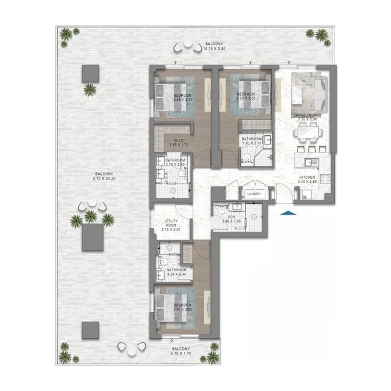 Apartment in Al Mina / Dubai Maritime City, Dubai, United Arab Emirates 1 - 15612002
