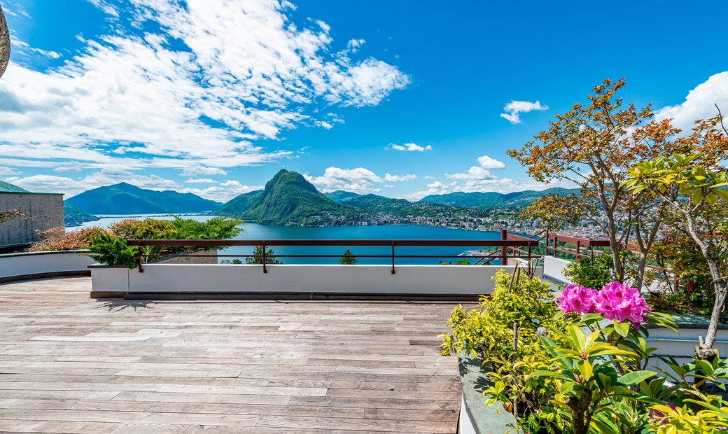 Picture of Modern Penthouse With Stunning Rooftop Terrace In Lugano, Ticino ...