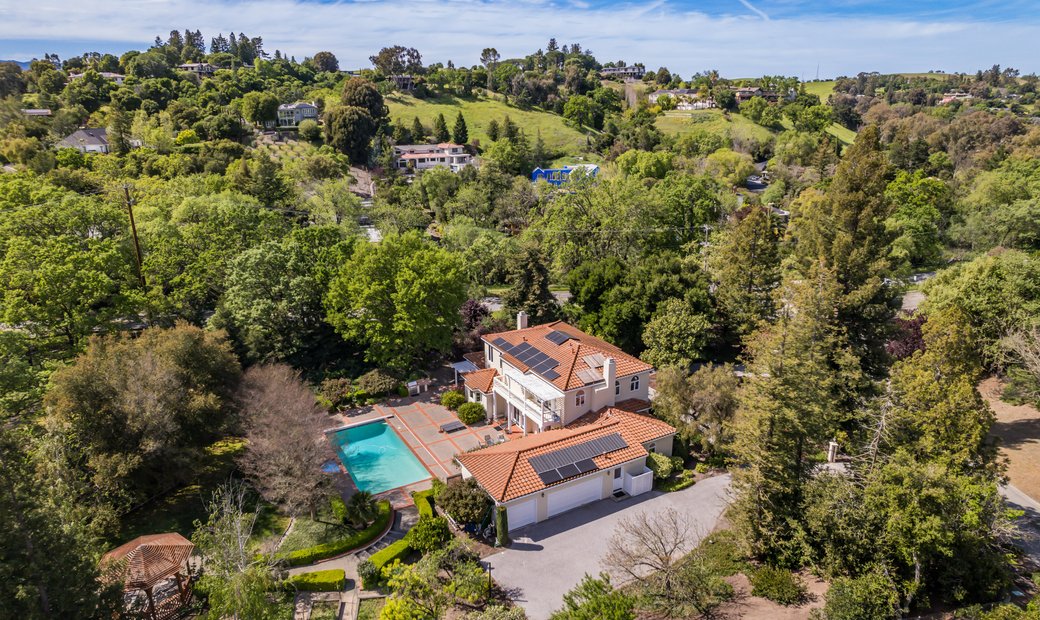 View of Exclusive Gated Estate In Palo In Los Altos Hills, California, United ...