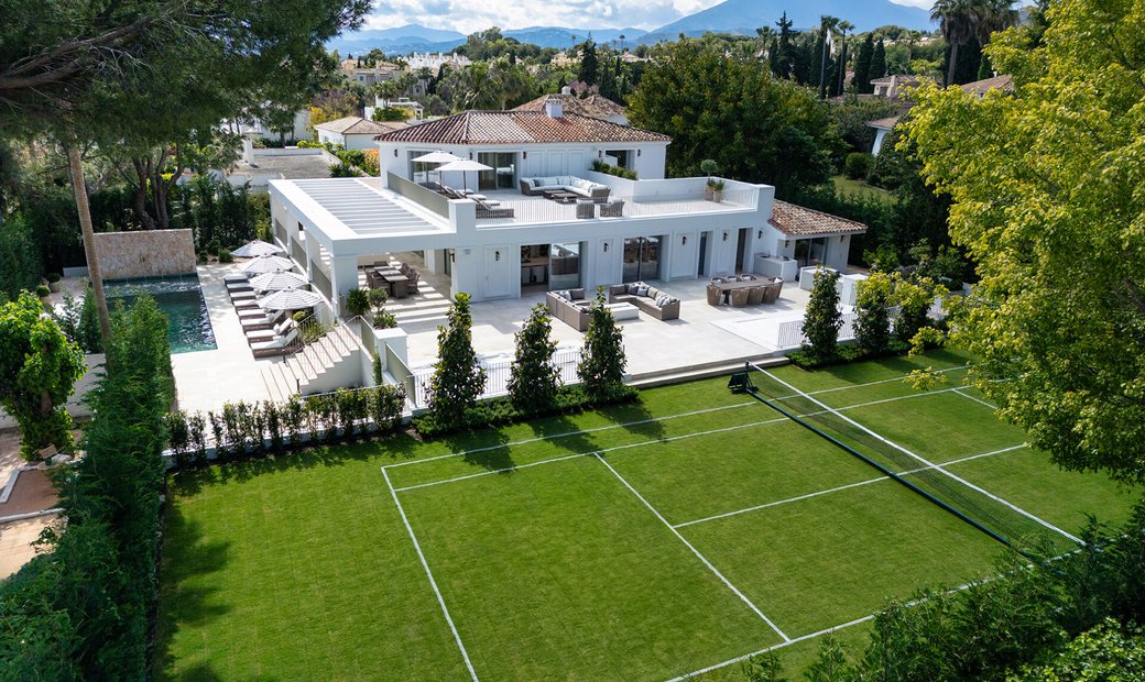 Luxury Villa With Private Grass Tennis Court In Sierra Blanca, Marbella ...