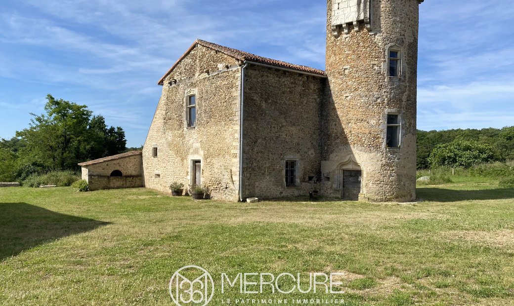 14th C. Chateau With A House