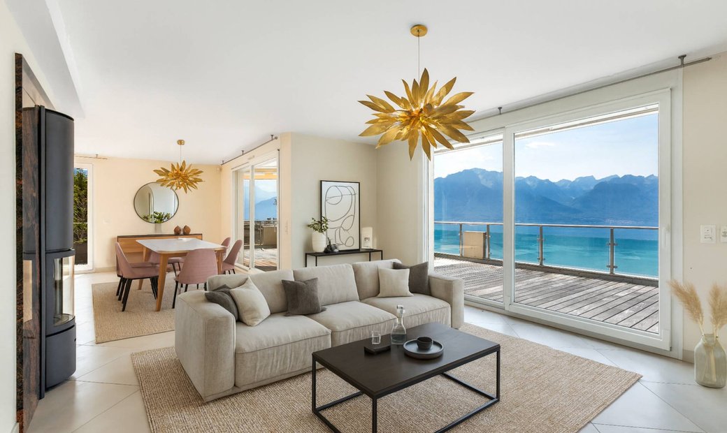 Image showcasing Penthouse Haut De Gamme Avec Terrasse Panoramique, Dans Veytaux, Vaud ...