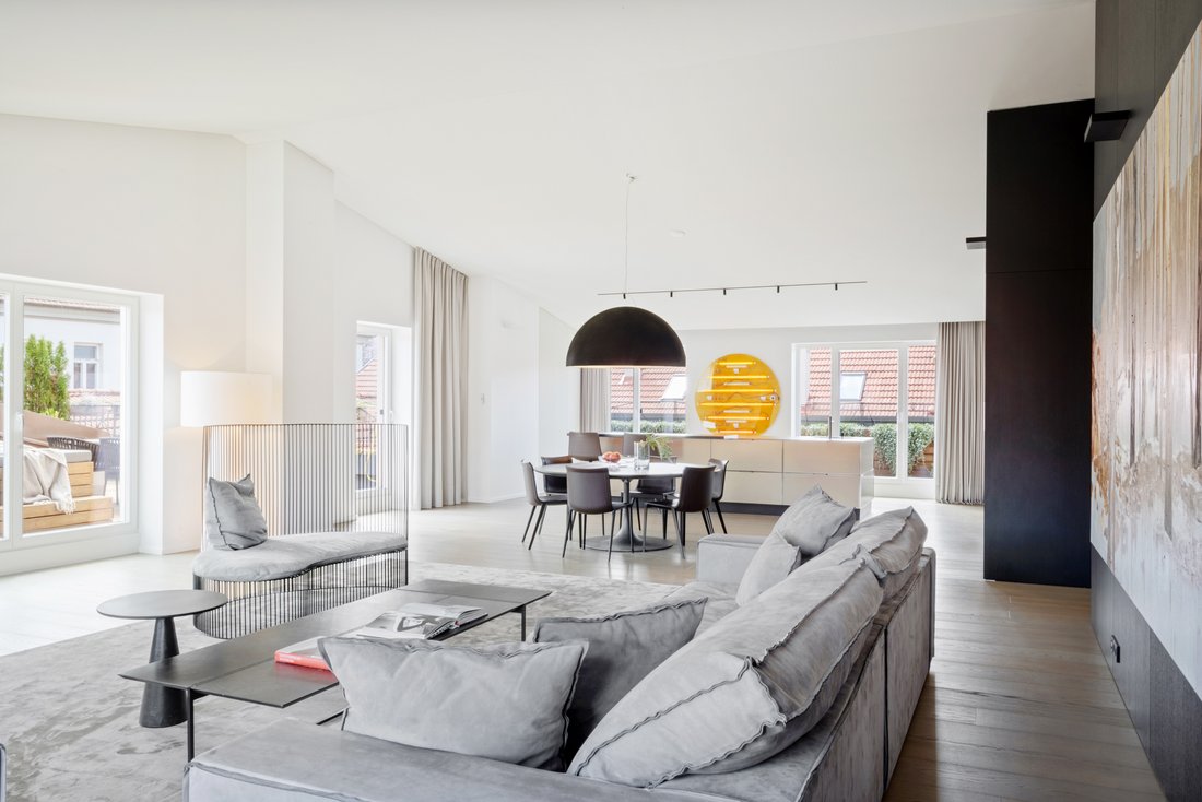 Image showcasing Exclusive Penthouse Apartment In The In Turniškės, Vilnius County ...