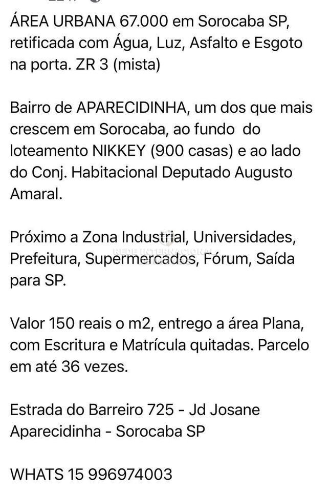 Land in Sorocaba, State of São Paulo, Brazil 2 - 16186648