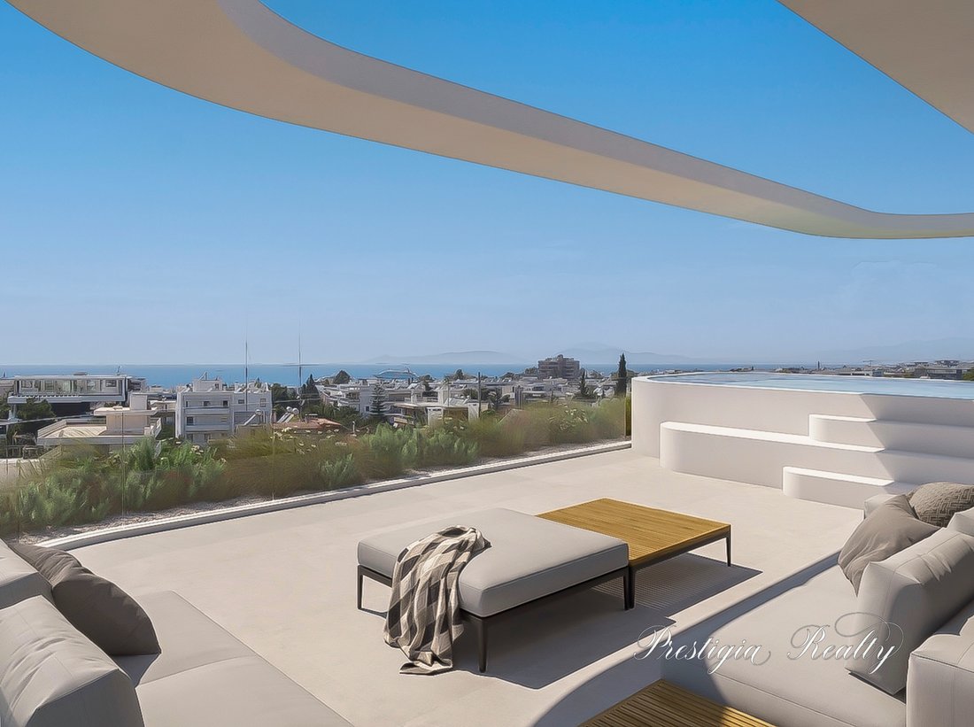 Photo inspiration: Visual Reference: Minimalist Penthouse With Private Rooftop Pool Sea In Glyfada Attica