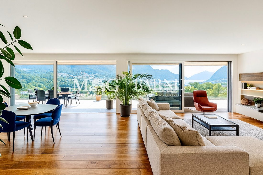 Penthouse With Panoramic Lake Lugano Views, Large Terrace And High End Finishes In Lugano Canobbio