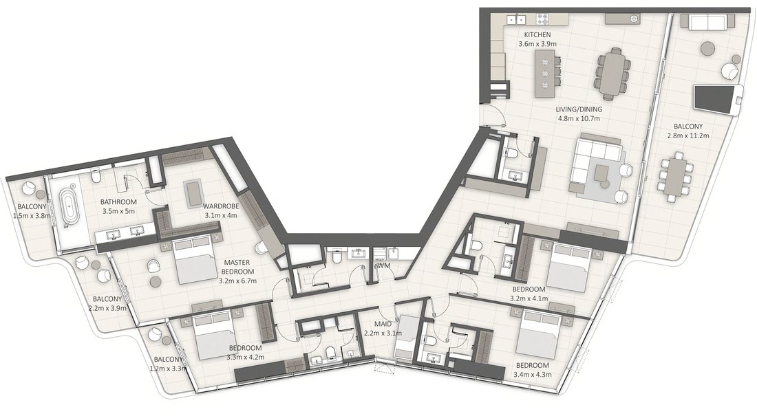 Apartment in Dubai Marina / Marsa Dubai, Dubai, United Arab Emirates 2 - 16550899