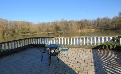 Chateau With Its Lodges For Sale On A Part Wooded 71 Acre Estate With Lake In South Touraine.