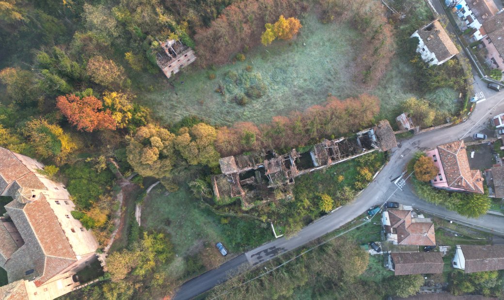 Medieval Castle's Countryard With Real Estate Development Project