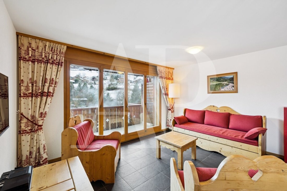 Charming 3.5 Room Apartment For Sale At Les Bains Du Val D'illiez