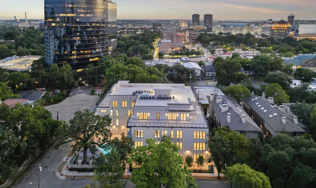 Illustration of Modern Penthouse Suite With Wrap Around Balcony