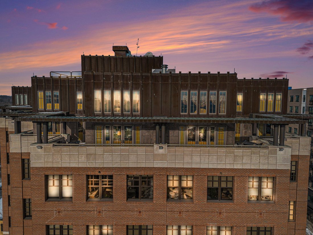 View of Penthouse Grandeur With Iconic Skyline In Ann Arbor, Michigan, United ...