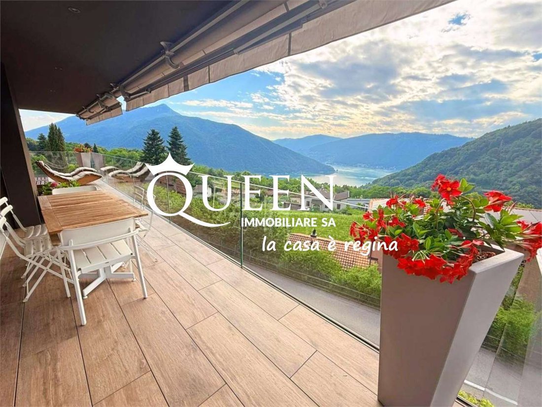 Rovio: 4.5 Room Penthouse, 125 Sqm, Terrace 80 Sqm, Lugano Lake View