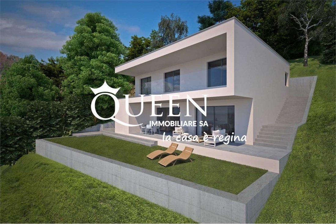 Sagno: New House Project, 4.5 Room House, 245 Sqm, Terraces, Stunning View