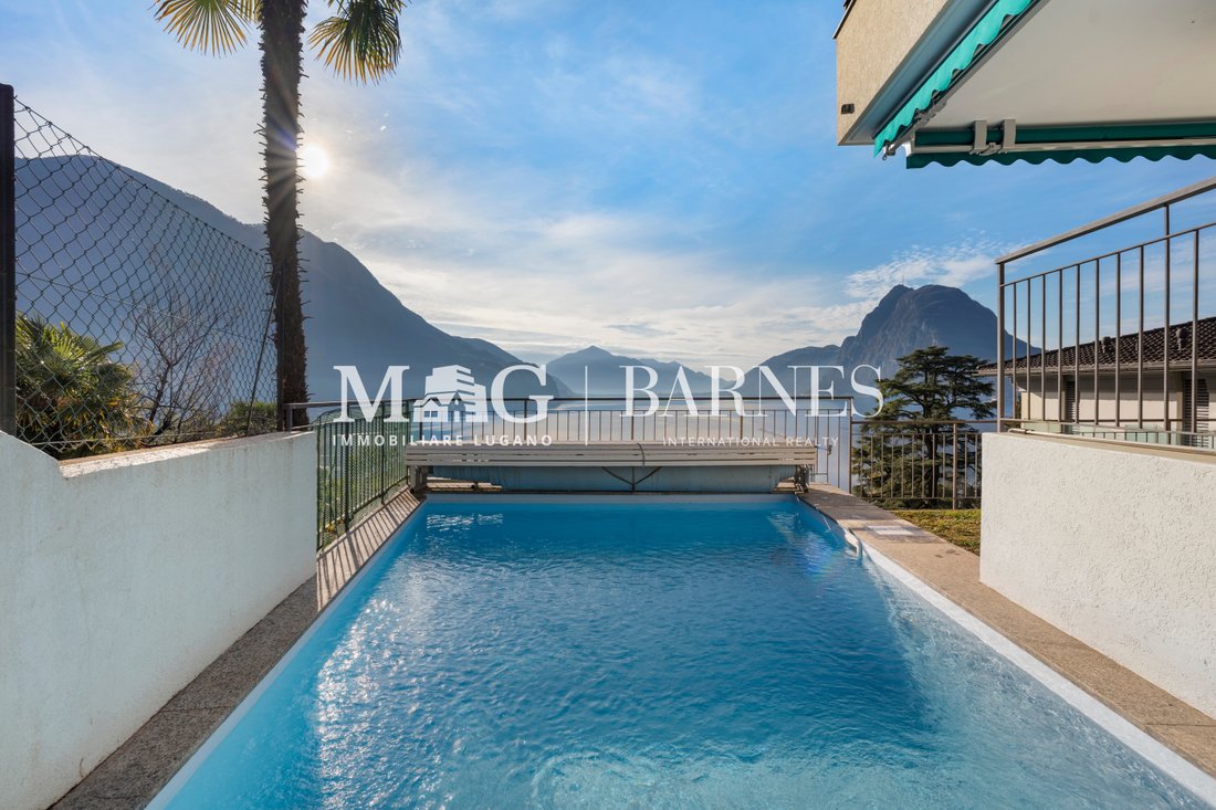Panoramic Villa With Swimming Pool And Lake Lugano Views In Lugano Castagnola