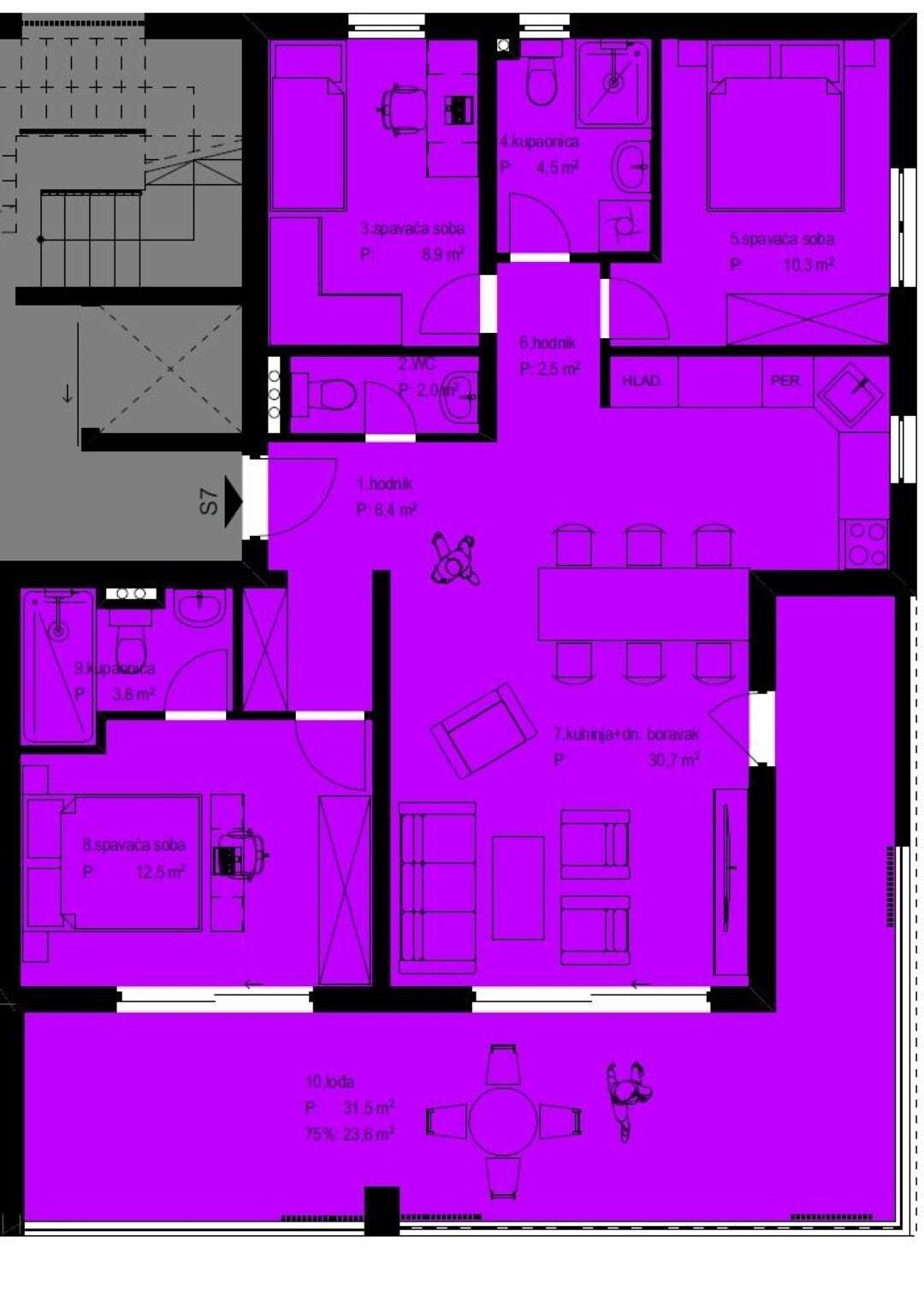 Apartment in Mjesni odbor Crvene kuce, Zadar, Zadar County 4 - 17022997