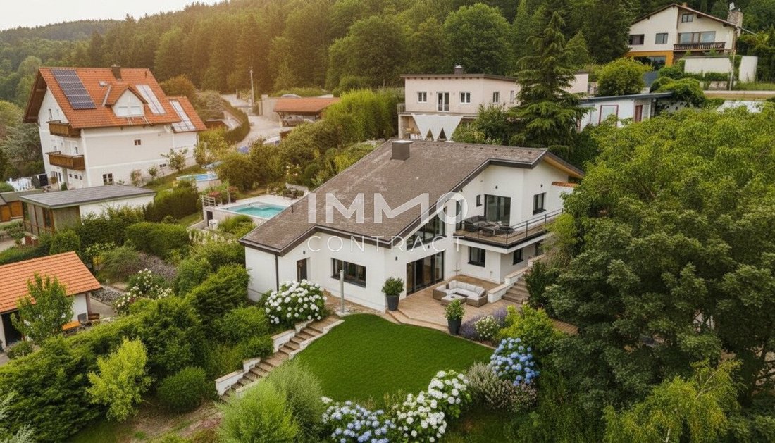 Fernblick Refugium Am Hexenberg – Exklusive Architektenvilla In Besthanglage Mit Schwimmteich Und Gä