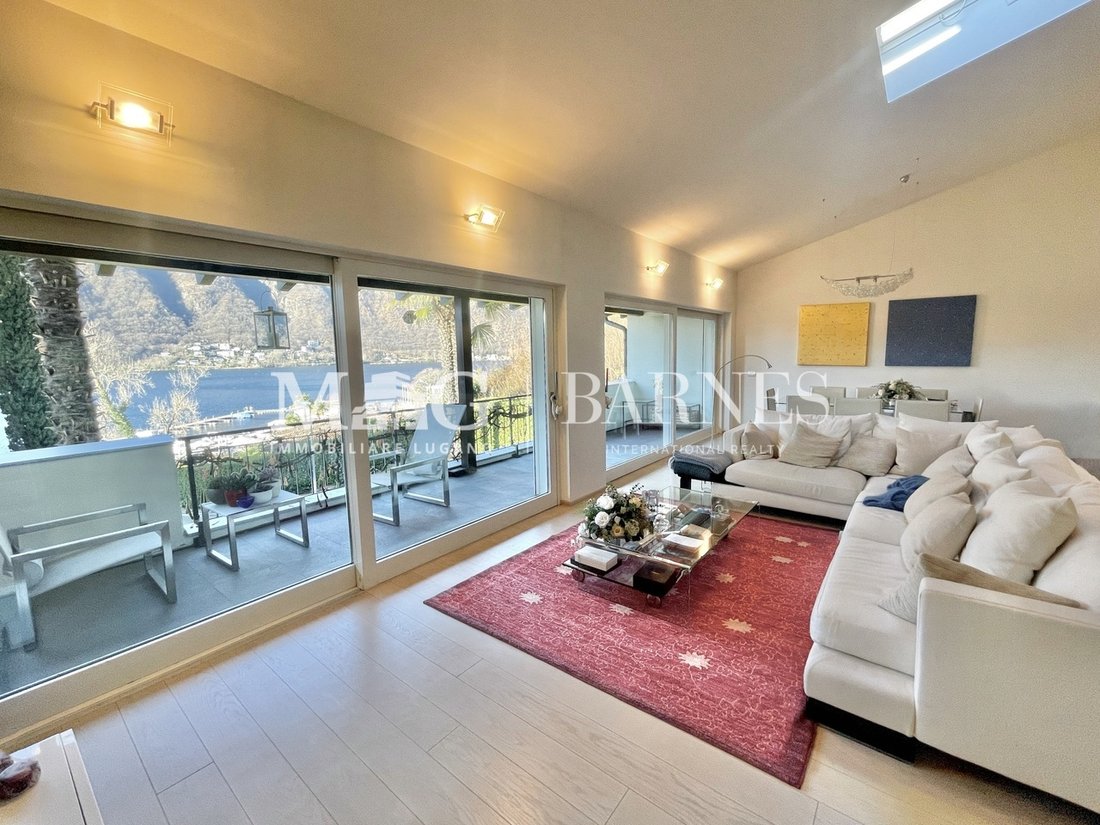 Morcote: 2.5 Room Rooftop Penthouse With Views Of Lake Lugano