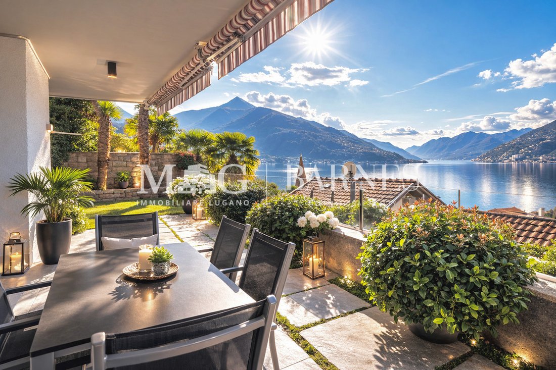 Bissone: 4.5 Room Apartment, Garden, Garage, Lake View