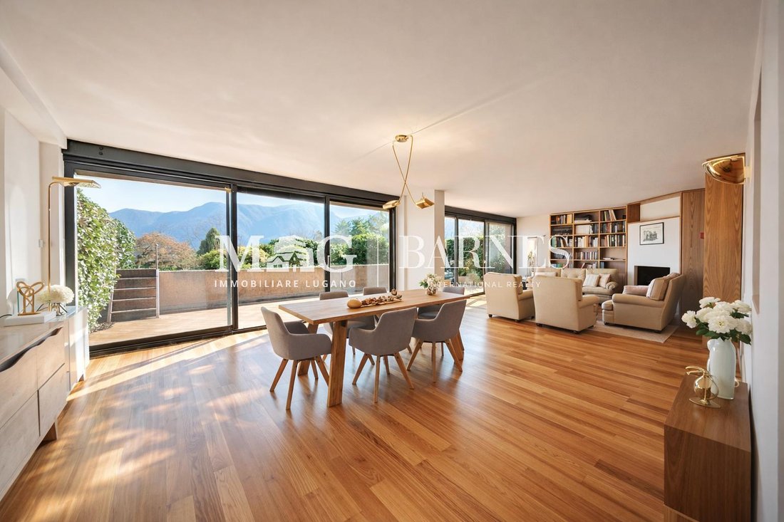 Collina D'oro, Lugano: 3.5 Room Apartment With Terraces And Garden