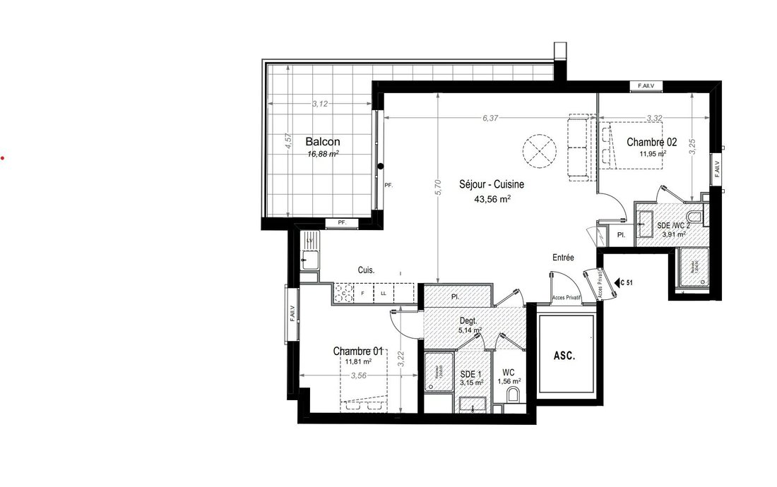Apartment in Vaug, Villeneuve-Loubet, France 5 - 17519106