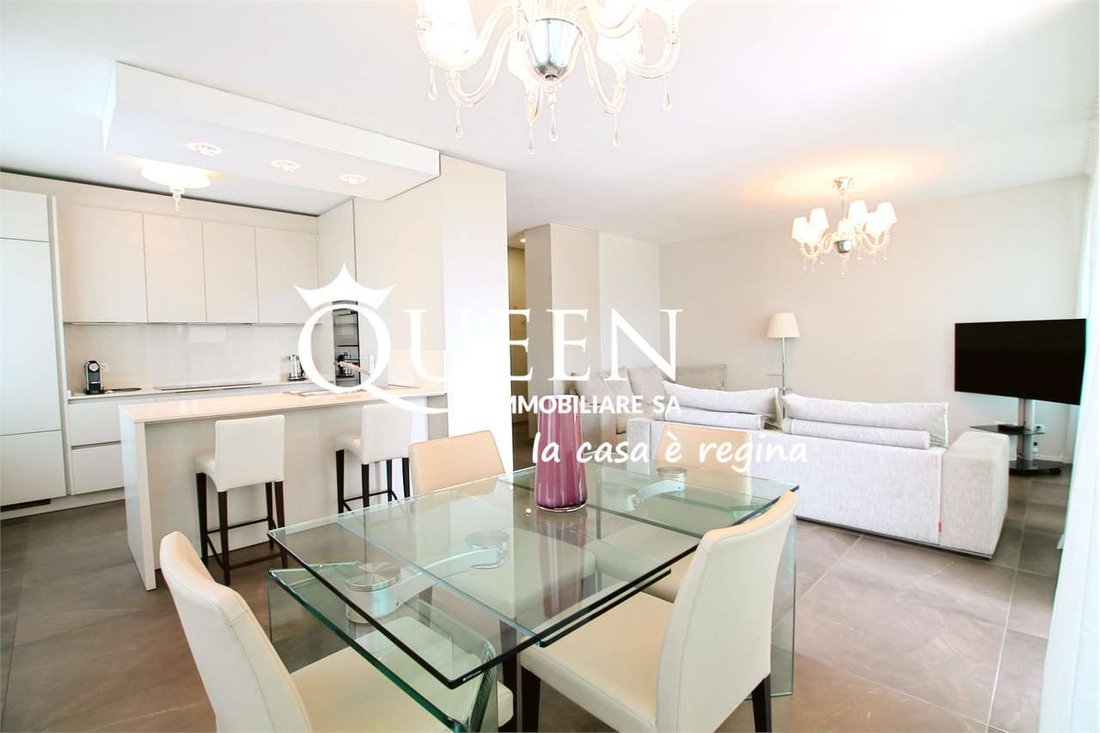 Lugano Cassarate: Luxurious 4.5 Room Apartment ,150 Sqm., Loggia, Lake View