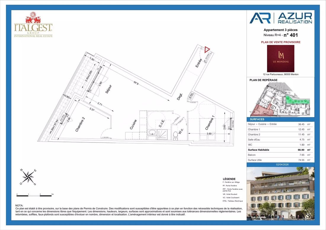 Apartment in Menton, Provence-Alpes-Côte d'Azur, France 1 - 17660218