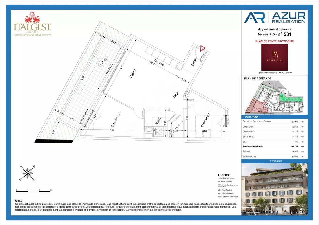 Apartment in Menton, Provence-Alpes-Côte d'Azur, France 1 - 17660225