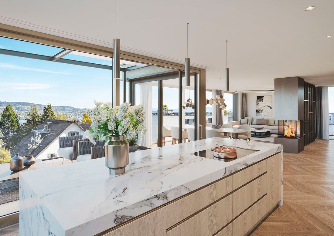 Panoramic Lake Zurich Penthouse Maisonette In Horgen